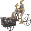 Clayre & Eef dekorace králík na kole ve venkovském stylu 28x12x23 cm