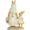 Clayre & Eef 6PR5453 Dekorativní králík Polyresin béžová zelená žlutá 14x7x20 cm