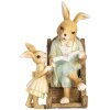 Clayre & Eef dekorativní figurka králíka ve venkovském stylu z polyresinu 12x11x17 cm béžová