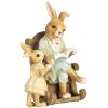 Clayre & Eef dekorativní figurka králíka ve venkovském stylu z polyresinu 12x11x17 cm béžová