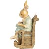 Clayre & Eef dekorativní figurka králíka ve venkovském stylu z polyresinu 12x11x17 cm béžová