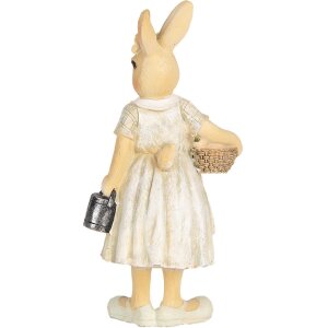 Clayre & Eef 6PR5455 Dekorativní králík béžový žlutý 8x5x15 cm Velikonoční dekorace