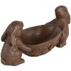 Clayre & Eef Dekorativní králík s vejcem hnědý 34x15x15 cm venkovský styl polyresin