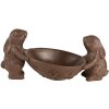 Clayre & Eef Dekorativní králík s vejcem hnědý 34x15x15 cm venkovský styl polyresin