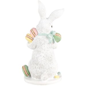 Clayre & Eef Dekorace Rabbit White Pink 13x15x25 cm Velikonoční dekorace