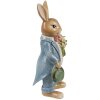 Clayre & Eef dekorativní figurka králíka ve venkovském stylu hnědá modrá 11x10x26 cm