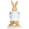 Clayre & Eef Dekorativní velikonoční figurka králíka béžová modrá 9x9x15 cm venkovský styl
