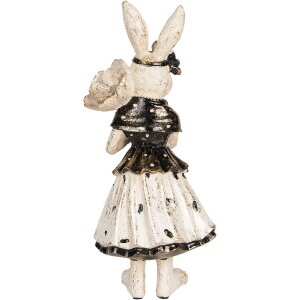 Clayre & Eef Dekorativní králík béžový černý 13x11x30 cm Velikonoční figurka z polyresinu
