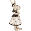 Clayre & Eef Dekorativní králík béžový černý 13x11x30 cm Velikonoční figurka z polyresinu