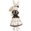 Clayre & Eef Dekorativní králík béžový černý 13x11x30 cm Velikonoční figurka z polyresinu
