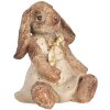 Clayre & Eef Dekorativní králík Polyresin Hnědá béžová zlatá 16x14x18 cm