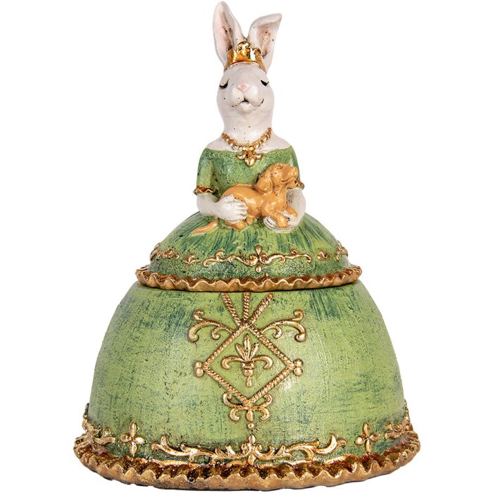 Šperkovnice Clayre & Eef Rabbit Beige Green 18x15x24 cm