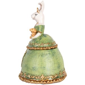 Šperkovnice Clayre & Eef Rabbit Beige Green 18x15x24 cm