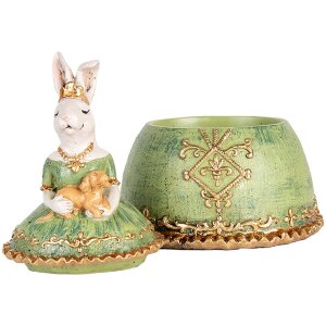 Šperkovnice Clayre & Eef Rabbit Beige Green 18x15x24 cm
