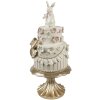 Clayre & Eef Dekorativní dort bílý růžový zlatý Ø20cm H45cm Polyresin