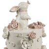 Clayre & Eef Dekorace Dort Ø 18x32 cm Bílá růžovo-zlatá velikonoční dekorace