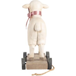 Clayre & Eef Dekorativní figurka Ovce ve venkovském stylu Polyresin béžová hnědá 17x9x20 cm