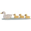 Clayre & Eef 6PR5472 Dekorace Kachny Bílá Žlutá 26x6x7 cm Venkovský styl