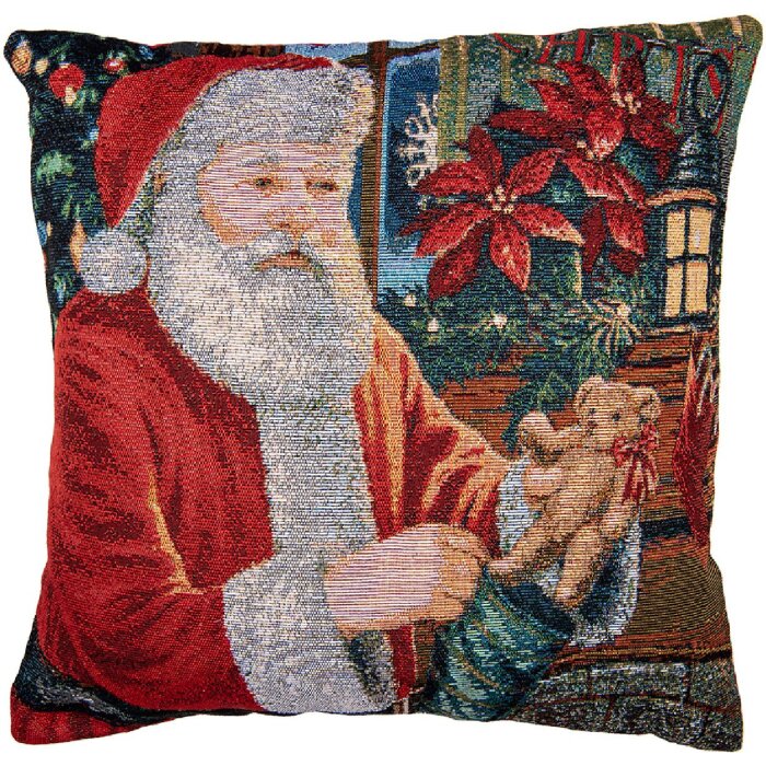 Clayre & Eef KT021.378 Povlak na polštář červený bílý 44x44 cm venkovský styl