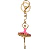 Juleeze JZKC0188 Přívěsek na klíče Ballerina Gold Pink 4x2x8 cm