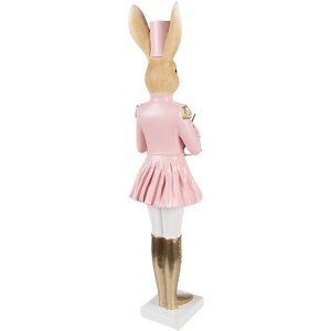 Clayre & Eef Dekorace Králík Béžová Růžová Zlatá 79 cm Polyresin