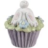 Clayre & Eef 6PR5169 Dekorativní králík bílý fialový zelený Ø11x12cm Polyresin