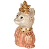 Clayre & Eef 6PR5077 Dekorace Busta kočka 12x9x18 cm bílá růžová zlatá