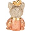 Clayre & Eef 6PR5077 Dekorace Busta kočka 12x9x18 cm bílá růžová zlatá