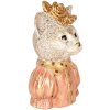 Clayre & Eef 6PR5077 Dekorace Busta kočka 12x9x18 cm bílá růžová zlatá