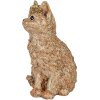 Clayre & Eef Dekorativní kočka béžová 16x14x25 cm Polyresin ve venkovském stylu