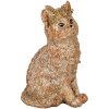 Clayre & Eef Dekorativní kočka béžová 16x14x25 cm Polyresin ve venkovském stylu