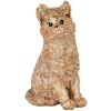 Clayre & Eef Dekorativní kočka béžová 16x14x25 cm Polyresin ve venkovském stylu