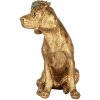 Clayre & Eef dekorativní figurka pes zlaté barvy 13x13x21 cm polyresin venkovský styl