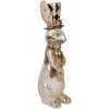 Clayre & Eef Dekorativní králík bílé zlato 14x11x38 cm Polyresin Elegantní