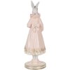 Clayre & Eef Dekorativní králík bílý růžový 31 cm Polyresinová romantická figurka