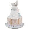 Clayre & Eef Dekorativní králík Ø 12x17 cm Bílý růžový venkovský styl Polyresin