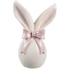 Clayre & Eef Dekorativní králík bílý růžový 12x8x18 cm Polyresin Velikonoční jaro
