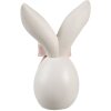 Clayre & Eef Dekorativní králík bílý růžový 12x8x18 cm Polyresin Velikonoční jaro