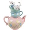 Clayre & Eef Dekorace Rabbit Teapot Pink Blue Country Style 28x19x34 cm