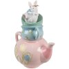 Clayre & Eef Dekorace Rabbit Teapot Pink Blue Country Style 28x19x34 cm