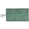 Juleeze JZTB0078 Toaletní taška zelená 19x1x11 cm s karabinou a výšivkou