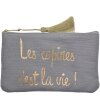 Juleeze JZTB0081BL Toaletní taška 17x1x11 cm elegantní šedá se zlatým nápisem