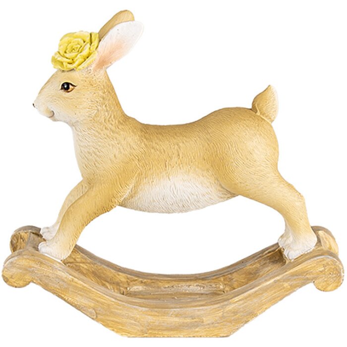 Clayre & Eef Houpací králík Dekorativní figurka hnědá 16x5x14 cm Venkovský styl