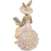 Clayre & Eef Dekorace Králík 10x9x17 cm Béžová Růžová Polyresin