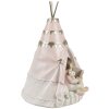 Clayre & Eef 6PR4423 Krabička na peníze ve venkovském stylu, holčička, králíček, teepee 13x13x19 cm