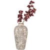Clayre & Eef Váza Ø 21x35 cm Béžová šedá keramika Venkovský styl Elegantní dekorace