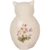 Clayre & Eef Dekorativní sova keramická béžová růžová 11x10x17 cm venkovský styl
