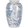 Clayre & Eef 6CE2102 Váza keramická bílo-modrá Ø 17x27 cm Botanický styl