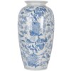Clayre & Eef 6CE2103 Váza keramická bílo-modrá Ø 19x37 cm