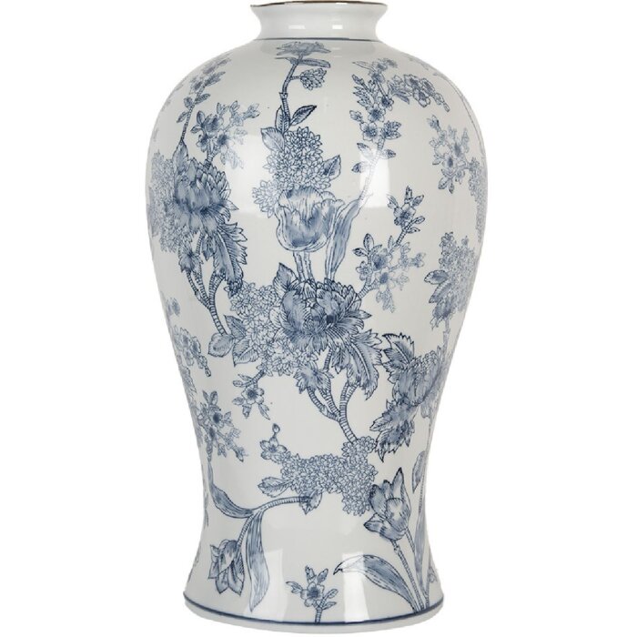 Clayre & Eef 6CE2073 Váza keramická bílá modrá Ø 23 x 42 cm
